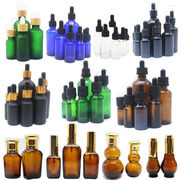 Lagerflaschen 15 ml 30 ml 50 ml 100 ml Bernsteinglas Euro -Tropfen für Bartöl /ätherische Öl /Kosmetikflasche Spray