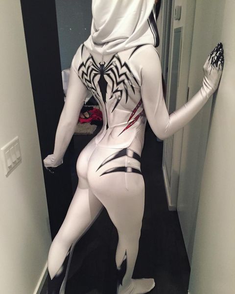 Анти-гвен костюм взрослые дети паук-гвен супергерой Zentai Gwen Stacy Cosplay Costum