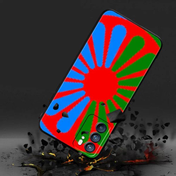 Gypsy Romani Roma Flagge Fall für Oppo A54 A53 A52 A16 A15 A74 A9 2020 A76 A95 A12 RENO7 SE RENO6 Suchen Sie X5 Pro Plus 5G Telefonabdeckung