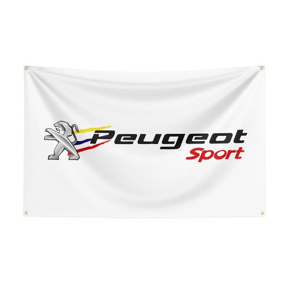 Banner per auto da corsa da 3x5ft Peugeuteots bandiera in poliestere per l'arredamento