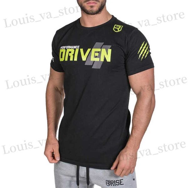 Camisetas masculinas 2022 Men Brand T-shirt ginásio de academia fisos de verão de verão casual impressão masculina Camiseta de algodão Tops CrossFit Clothing T240411