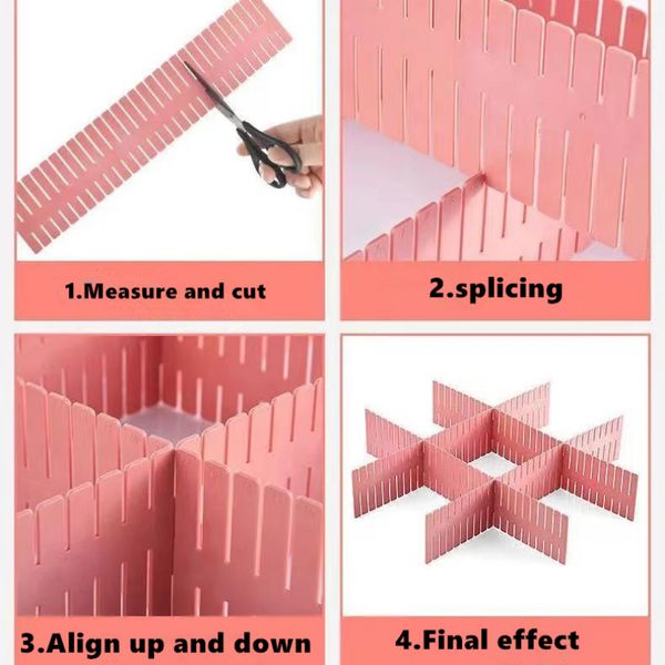 4/2 pezzi Organizzatori di cassetti di biancheria intima regolabili Dispidori dell'armadio dell'organizzatore di stoccaggio per vestiti Bras sciarpe cravatte calzini