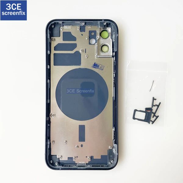 Coperchio in vetro per alloggiamento posteriore della batteria + telaio medio + vassoio SIM + parti del tasto laterale per iPhone 12 Mini 12 Pro Max