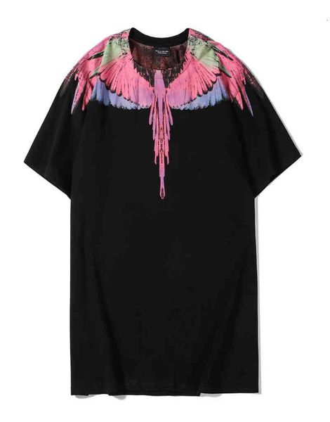 Marcelo Tee Shirts Burlon 20SS Hip Hop High Street Fashion Krawatte gefärbte Federwassertropfen Flügel reine Baumwolle Kurzarm T -Shirt für 5697068