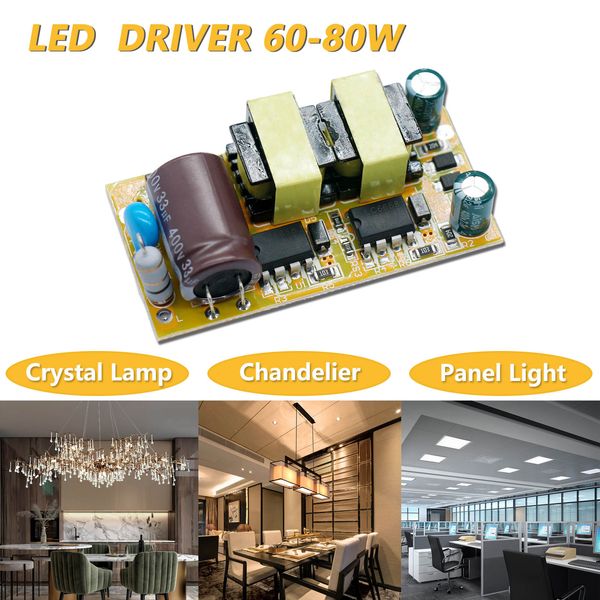Driver LED da 5 pcs AC200V 60-80W 600MA Trasformatore LED DC80-147V Adattatore di alimentazione per il pannello LED Lampada a sospensione fai da te