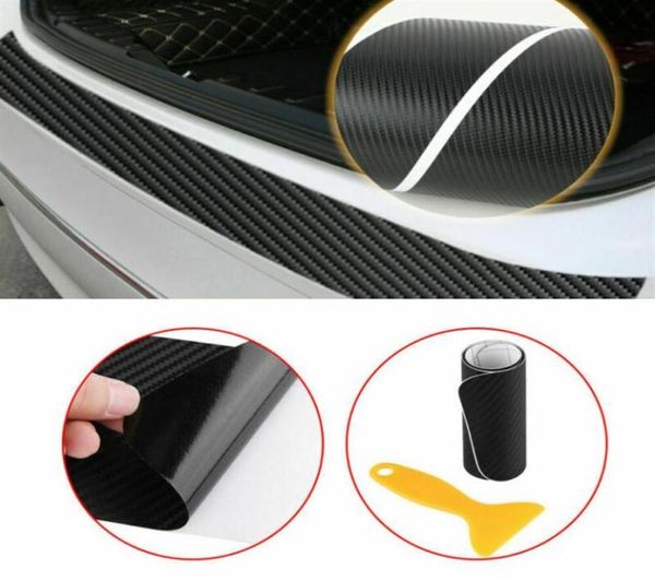 1x carro de carbono de fibra de carbono arestão traseira protetor de canto de canto adesivo acessórios278y3594485