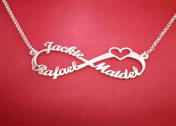 Edelstahl Custom Name Halskette Personalisierte Roségold Silber Infinity Anhänger Freundschaft Halskette Schmuck Freund Geschenk 211123240301