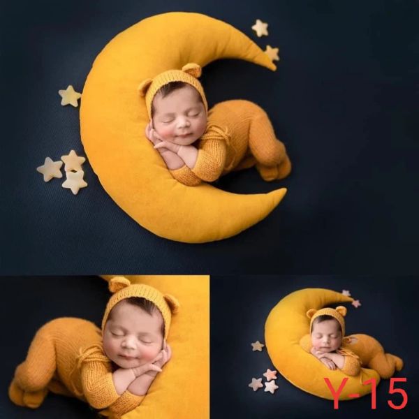 A fotografia do recém -nascido do recém -nascido conjunto de estrelas da lua para crianças decoração da sala de crianças protetor de brinquedos macios de pelúcia para dormir para dormir
