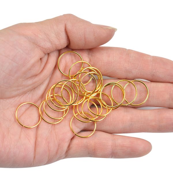 Anelli per capelli da 100 pezzi anelli intrecciati Clip anelli per capelli per donne Clip per capelli Accessori oro/argento