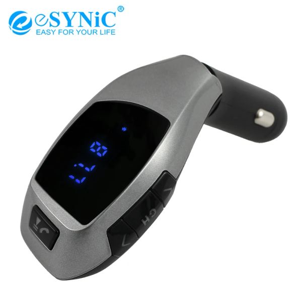 Oyuncular Esynic BluetoothCompatible Handsfree Hoparlör Araba FM Kablosuz Verici USB SD MP3 çalar