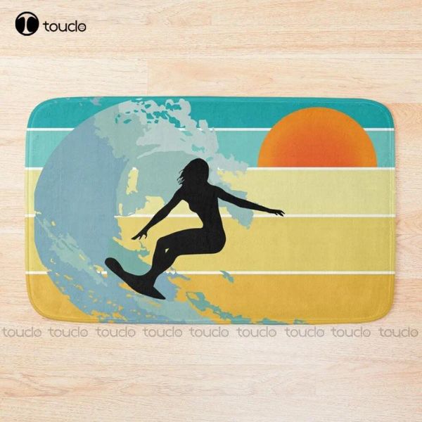 Bath tappet scusa non posso avere un incontro di tavola surfer girl silhouette al bat -tappetini personalizzato bagno