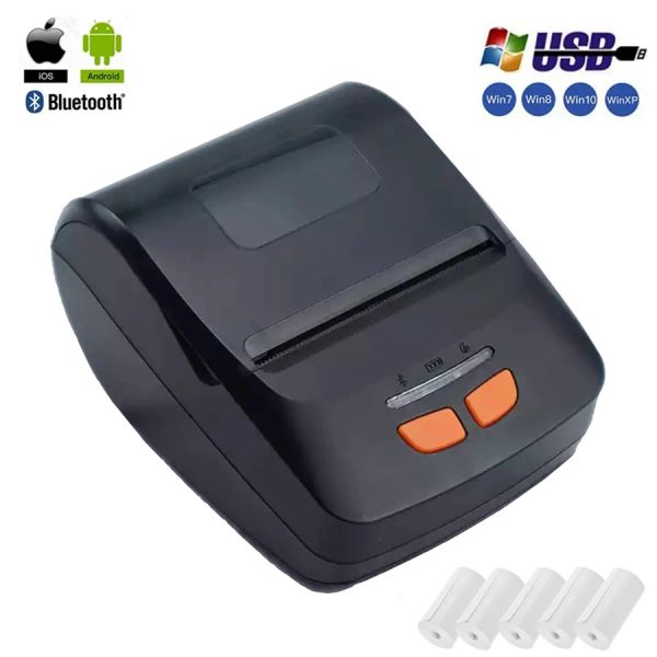 Drucker Mini Tragbarer Drucker Bluetooth Thermal Drucker Mini -Drucker für Mobiltelefon 58mm Quitt