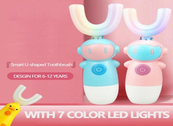 Çocuklar U LED Işıklı Elektrikli Diş Fırçası Tipi Otomatik Ultra Mini Diş Fırçası Kids için Diş Temizleme 52220807360083