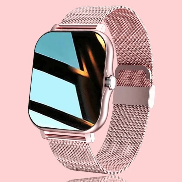 Смотрите 2023 Новые умные часы Whate Women Fashion Bluetooth Call Watch Fitness Tracker Водонепроницаемые спортивные дамы для мужчин Smart Wwatch для Android iOS