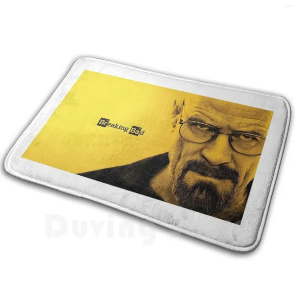 Carpets clássicos de tapete de tapete de tapete amarelo clássico macio não - deslize walter white bad rachad