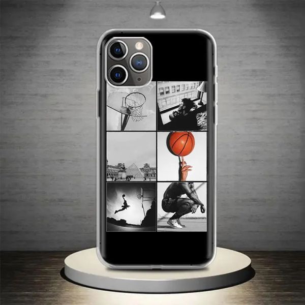 Capa de capa de telefone esportivo de cesto de basquete para iPhone 14 13 Pro 11 15 Art 12 xr x xs max 7 8 6s Plus SE Soft Pattern Coque fundo