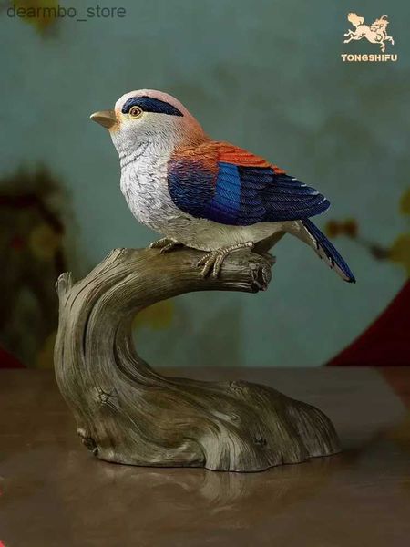Kunsthandwerk Kupferhandwerk Tier Fiurin Silber Breauted Seide gekrönte Vogelstatue Messing Tier Skulptur Vögel Kollektion Home Decor L49