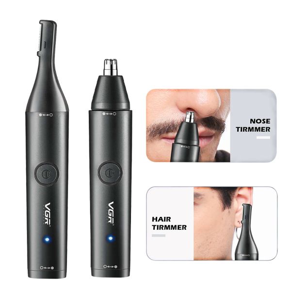 Trimmers VGR 2 in 1 Nasen Haar Trimmer für Männer Elektrische Ohrtrimmer wiederaufladbares Haar Clipper Professionelle Haarausschnittmaschine für Männer