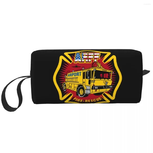 Kosmetische Taschen Fashion Fire Rescue Feuerwehrmann Arff Reisen Toilettenbeutel Frauen Make -up Schönheit Aufbewahrung Dopp Kit Hülle Kiste