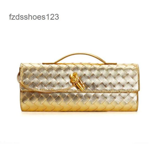 Lock Lady Bags Single Andiamo Bag Fashion Handle Bottegs 2024 Stick Hardware Neue lange Kupplungsschnalle Venetas Cross Geldbeutel Luxus gewebtes Schulter Frauen Baguettvk38