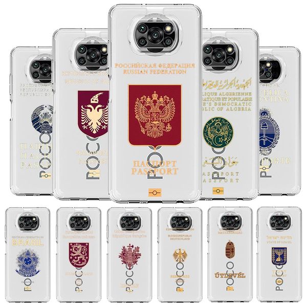 Algerien Russland Passport Phone Hülle für Xiaomi Poco x3 NFC X5 Pro X4 F4 GT F3 M3 M4 MI 12 11 Lite 5G 11x Ultra 11t Pro 11i Cover