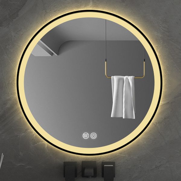 Mirror de borda de ouro Luzes LED Design glamllight Backlight Banheiro espelho nórdico inquebrável Mioir Salle de Bain Acessórios para o banheiro