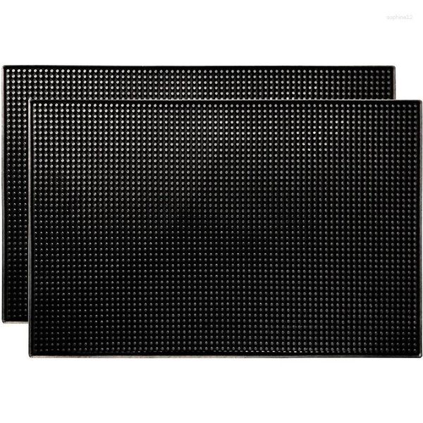 Teppichwerbung!Schwarzes Pad 18 Zoll x 12 (ca. 45 cm 30 cm) Gummi -Streifen -Serviceüberlauf (Pack von 2)