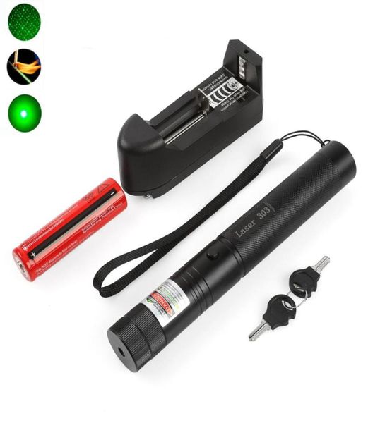 Grüner Zeiger Laser 532nm 500 MW 303 Laserstift Hochleistungsverstellbare Sternenkopfverbrennende Lazer mit Ladegerät Batterie Y200727769726559