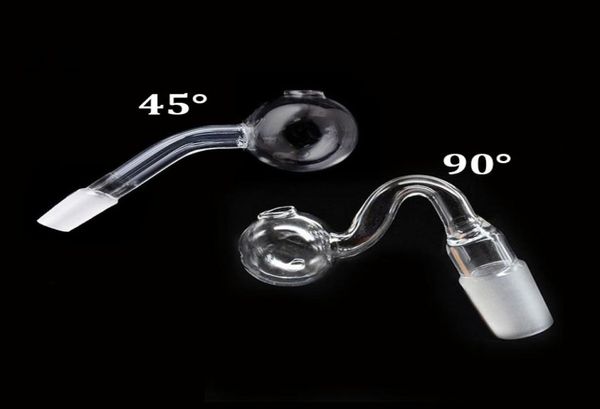 Günstigste Glasölbrennerrohr dick 10 mm 14 mm 18mm männliche weibliche Pyrex Klaröl Brenner Kurve Wasserrohr zum Rauchen von Wasser Bong 45 3074602