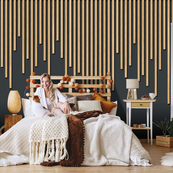 Custom Papel de Parde 3d Holz Getreide Tapepapier Home Decor Hotels Wandmaler Tapeten für Wohnzimmer Schlafzimmer Kunst Wandklehaufkleber