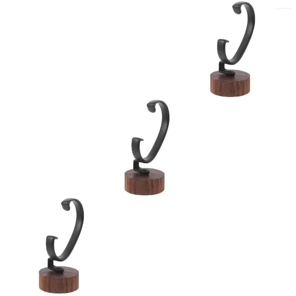 Caixas de relógio 3 PCs mostram o suporte do suporte para exibição de rack exibindo suporte para o Black Walnut Stands Men Women