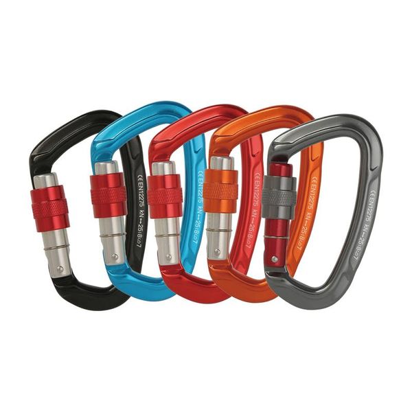 Nuovo Carabiner di arrampicata professionale D Shape Dinterne alpinismo Hook 12KN Sicurezza Sicurezza Attrezzatura da arrampicata all'aperto Accessorio