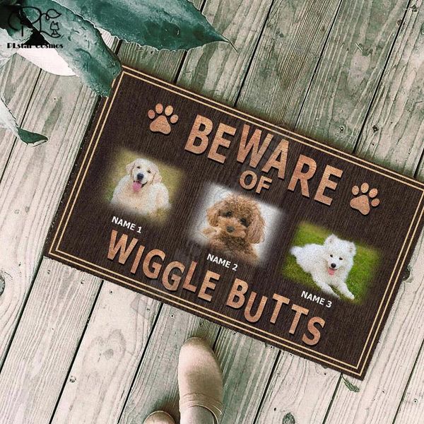 Ковры на заказ коврик для собак Остерегайтесь Wigglebutts Welcome Mat Gift для Lover