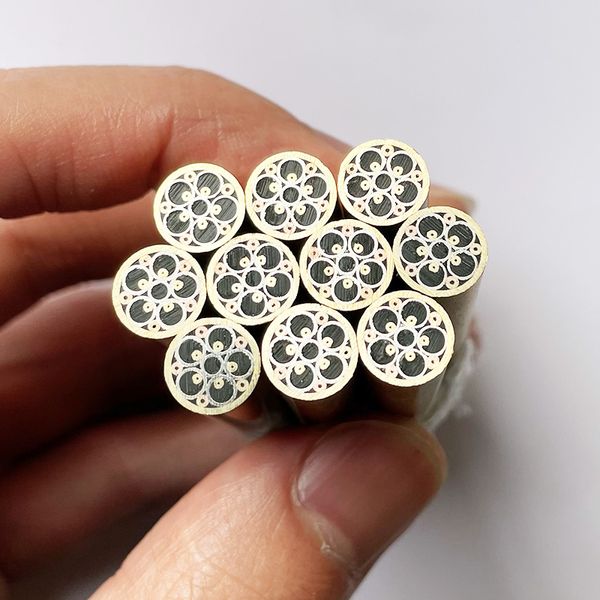 1pc 8 mm farbig Blumenharz Füllmosaikstift Nieten für Messergriffe Dekoratives Material Mosaik Nieten Messingrohr 60mm