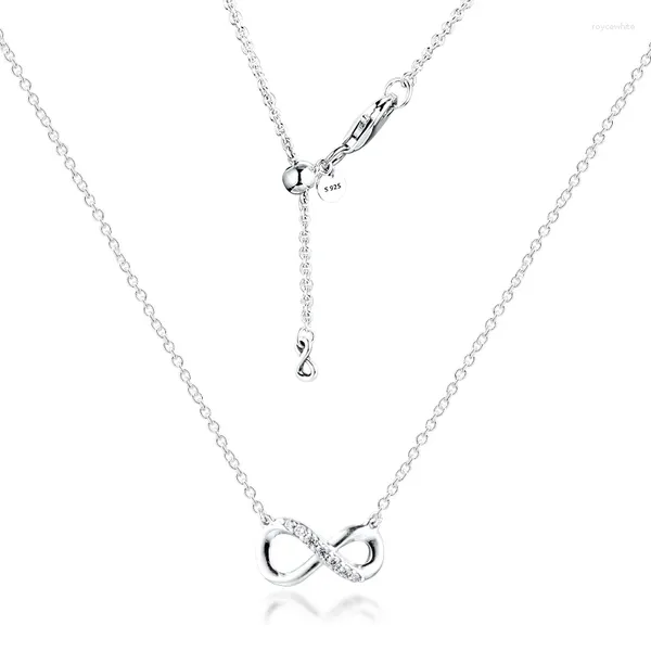 Ketten CKK Silber 925 Schmuck funkelnde Infinity Collier Halskette für Frauen Geschenk Original Sterling Anhänger