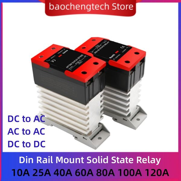 SSR 10dd 25dd 40dd 60a 80A 100a 120 10 25 40 Ampere DIN RAIL MONTERSISTE STAATS RELAY SSR DC -Steuerungssteuer