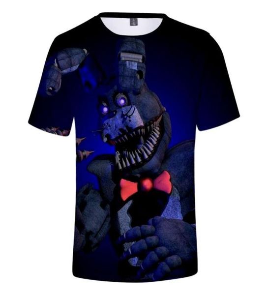 3d Cinco noites na camiseta impressa de Freddy Homens homens meninos meninas fnaf manga curta infantil tsshirt tops anime tshirt infantil roupas 7332878