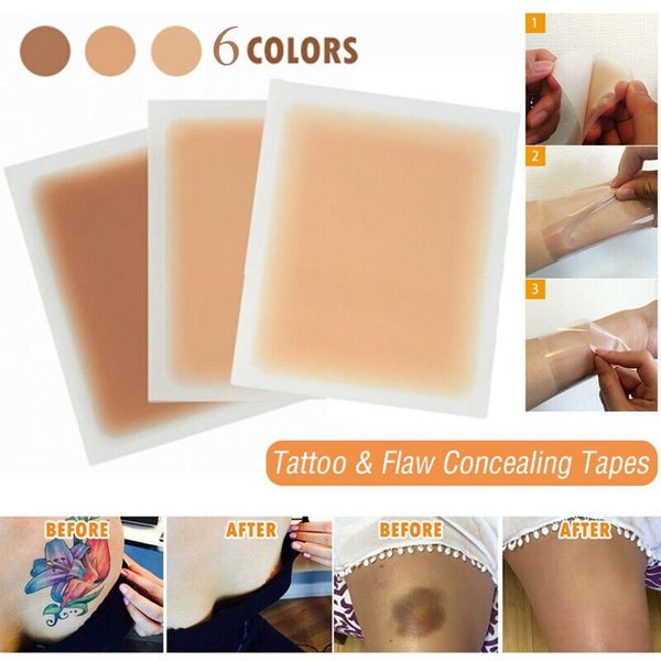 Marca de nascença conveniente escondendo tatuagem à prova d'água tatuagem de cobertura de adesivo capa de acne de cicatrizes para a pele