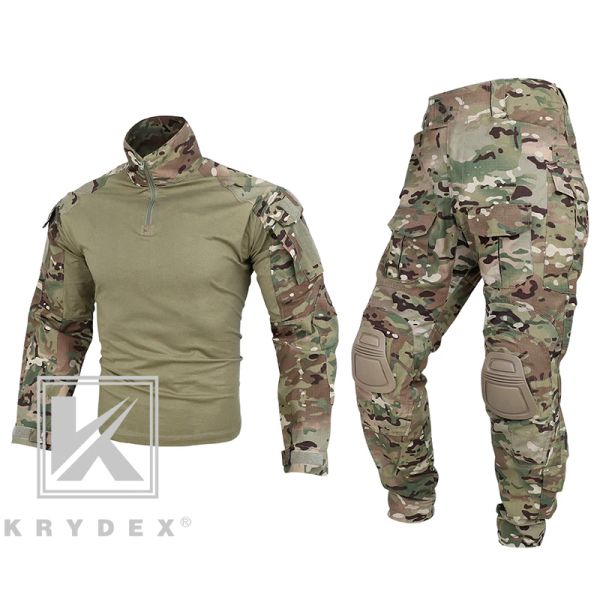 Calças Krydex G3 Combate Uniforme Conjunto para Airsoft Hunting Shooting Multicam CP Style Tactical BDU Camouflage Camisa Kit