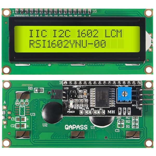 1602 16x2 Módulo LCD Escudo Luz de fundo azul com interface serial do driver IIC I2C e exibição do módulo LCD