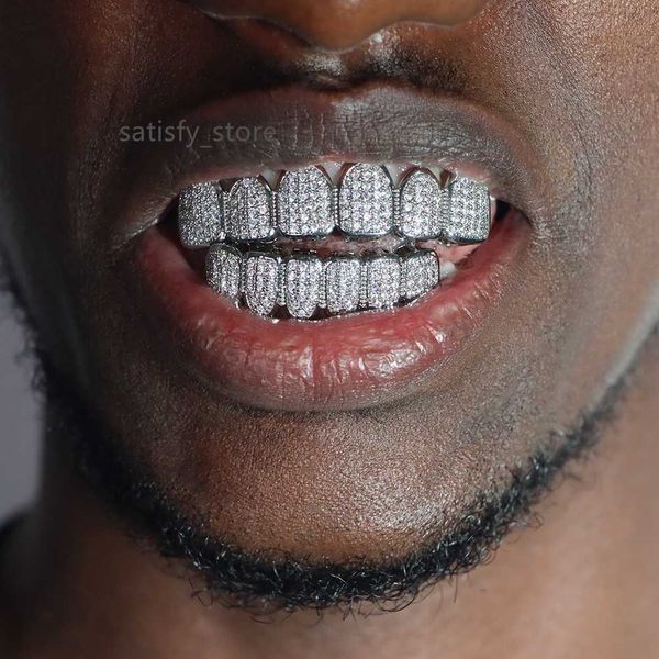 Hip Hop Dişleri Grillz Set Üst Alt Alt Alt Altın Gümüş Parantez Moda Takı Punk Cosplay Cadılar Bayramı Partisi Diş Izgaraları Hediyeler