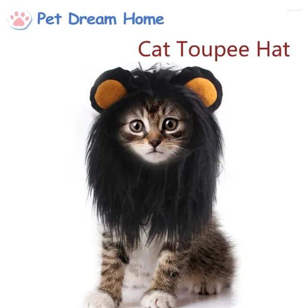 Dog Abbigliamento Cat Toupee Cappello Cappello Cinetto Mane Lion Mane Funny Abbigliamento Capo Capo festa Cani Costume Cucciolo Kitten Cucciolo con accessori per le orecchie