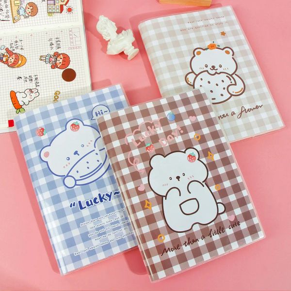 Notebooks Girl Heart Hand Ledger Cartoon Cine Autori a scacchi Set da colorare Pagina Notebook Diario dell'umore studentesco