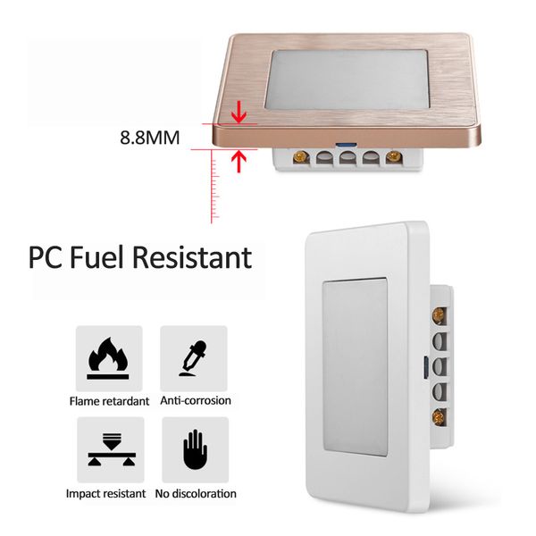 Luzes de etapas de LED modernas luminárias de lâmpada de parede interna para os pés incorporados para o canal de cozinha da cozinha do corredor da escada 220V 220V