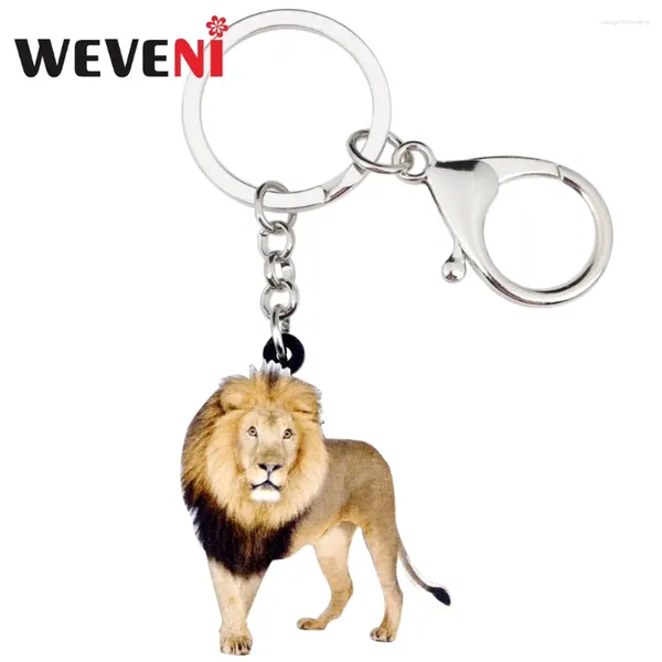 Chaves Weveni acrílico original Walking Lion Key Chain