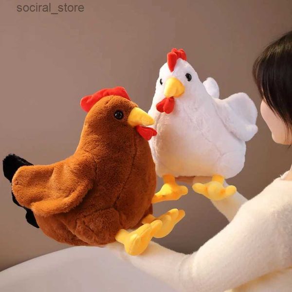 Animais de pelúcia de pelúcia quente 30/40cm Simulação Cock Toys de pelúcia recheada bonecas de frango macio travesseiro de aves domésticas Decoração de almofada doméstica Decoração de aniversário L411