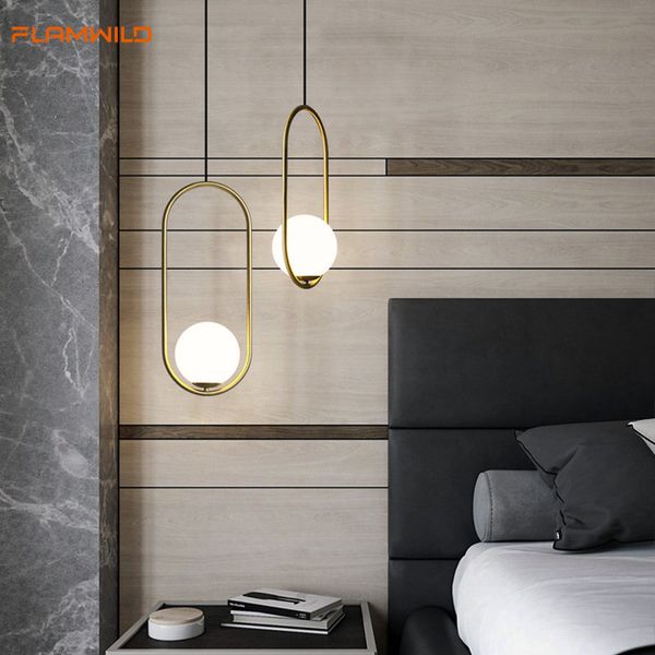 Moderne Anhänger Beleuchtung goldener Kronleuchter hängende Beleuchtung mit weißem Glaslampenschirm für Küchen Esszimmer Schlafzimmer