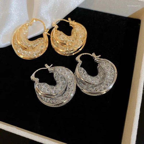 Brincos de argolas de luxo leve fivela de orelha em forma de U para mulheres Jóias de temperamento da moda francesa