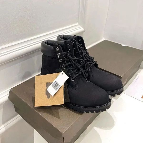 Tims Designer Timbers Martin Boots Cowboy amarelo azul preto rosa Botas de água masculino Mulheres Sapatos de inverno Saltos da plataforma de bota de tornozelo 861