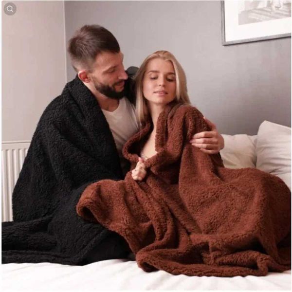 Decken Paar romantische Decke Winter warm warm gemütliche, zottelige Decke-dicke Kingsize-Decke 100% wasserdicht und fleckig resistent